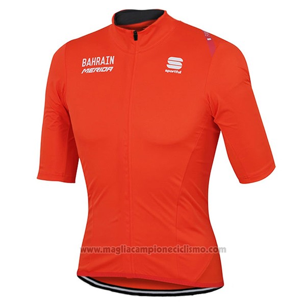 2017 Abbigliamento Ciclismo Bahrain Merida Arancione Manica Corta e Salopette